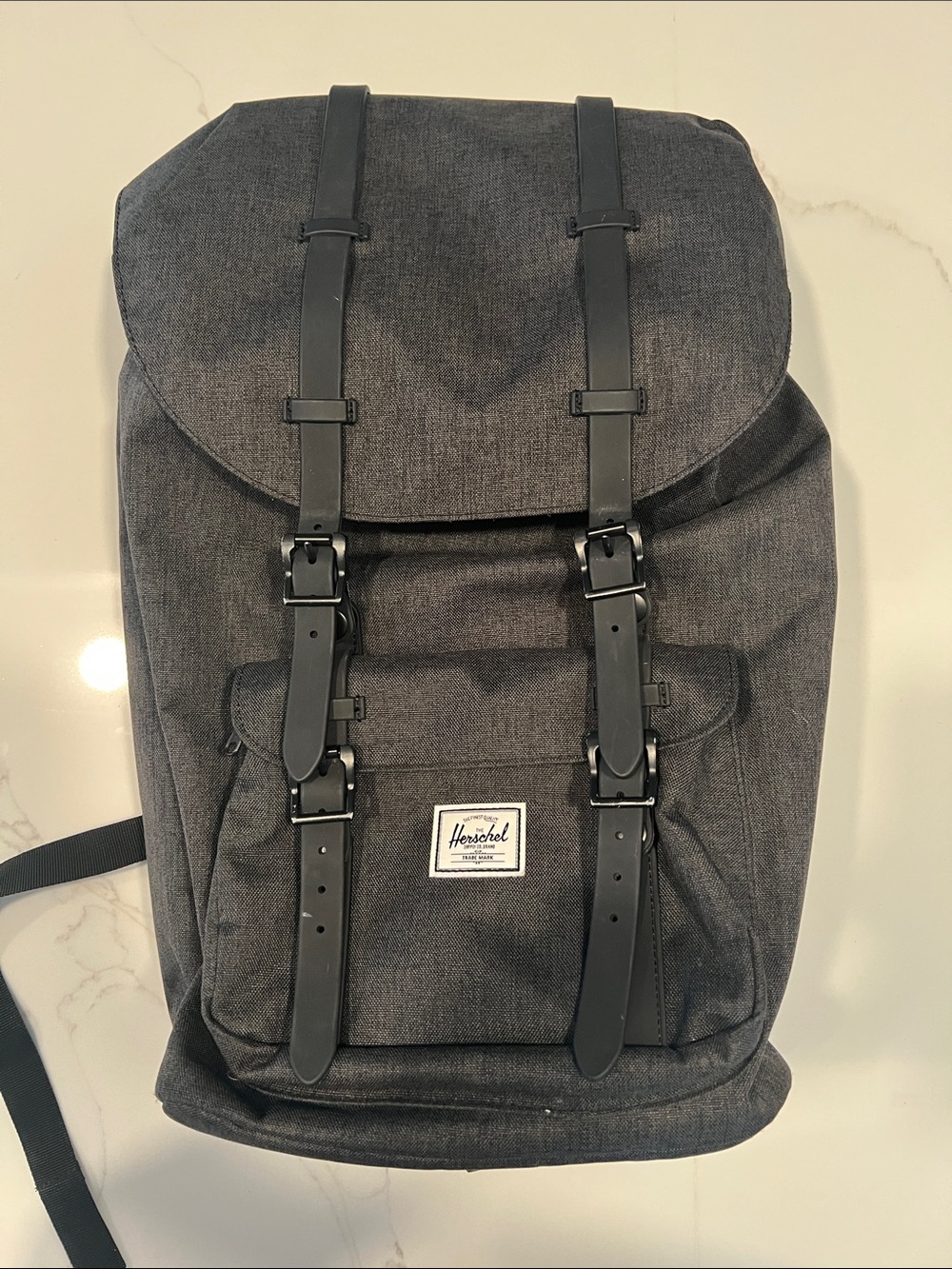 Herschel Supply Company Dark Gray Canvas Backpack with Black Straps